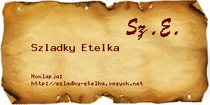 Szladky Etelka névjegykártya